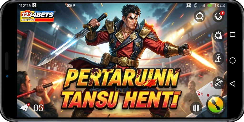 Screenshot gameplay 1234BETS menampilkan aksi pertarungan yang memukau.