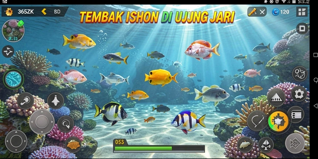 Tampilan gameplay Tembak Ikan yang seru dan penuh aksi di 365ZK.