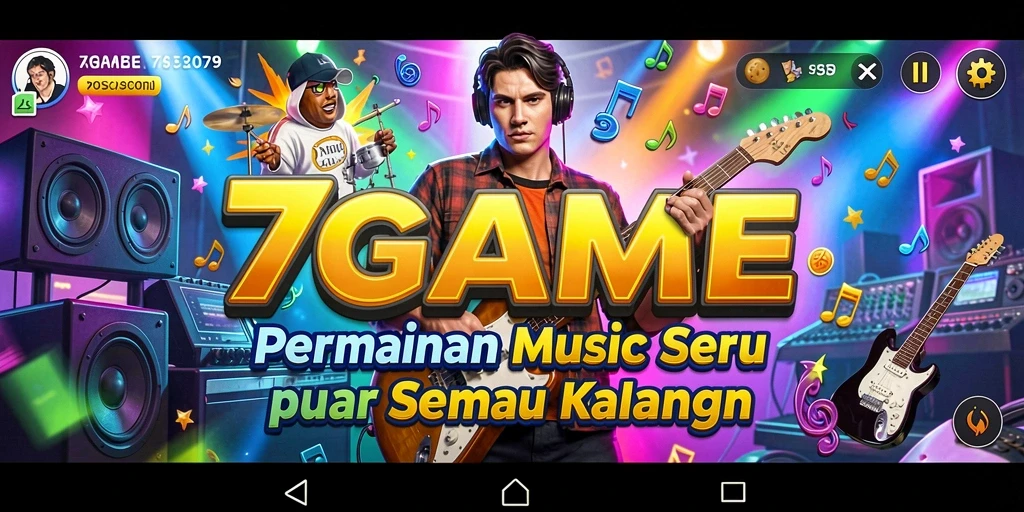 Tampilan gameplay 7GAME dengan modifikasi musik yang seru.