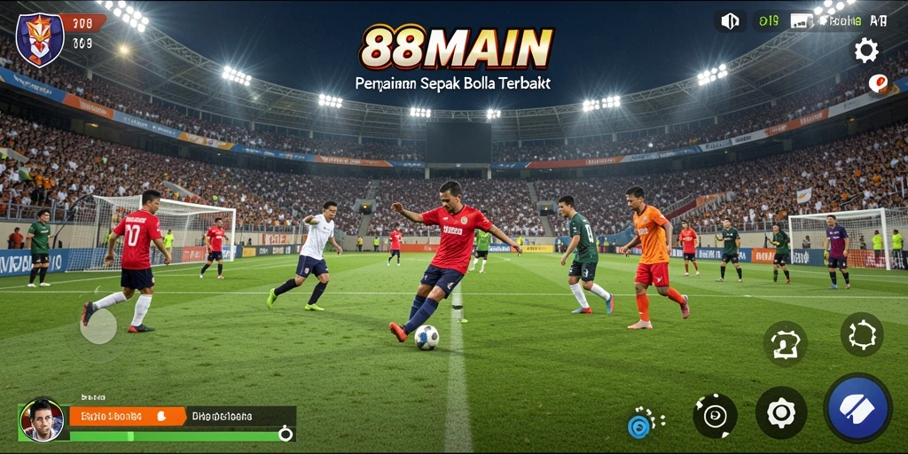Tampilan gameplay seru dari 88MAIN di lapangan sepak bola.