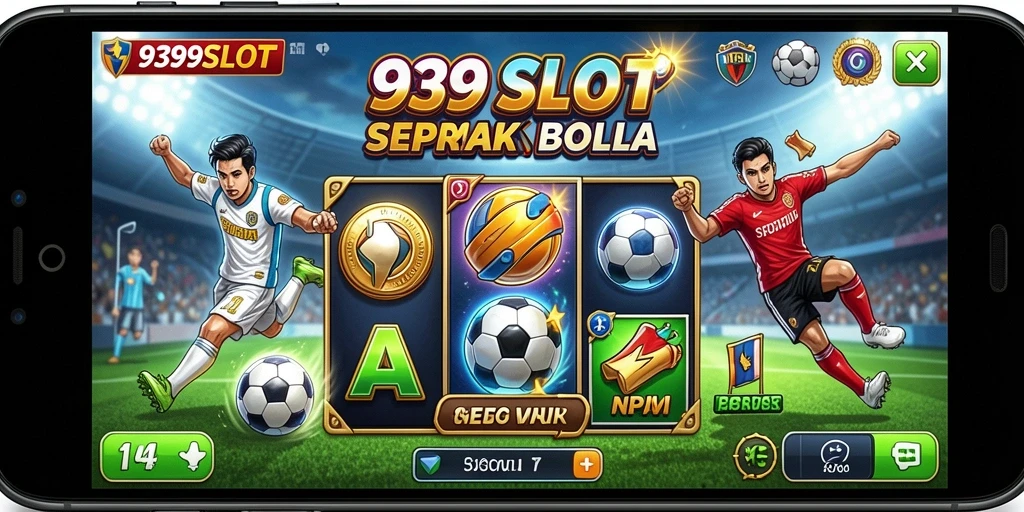 Tampilan gameplay seru di 9399SLOT dengan tema sepak bola.