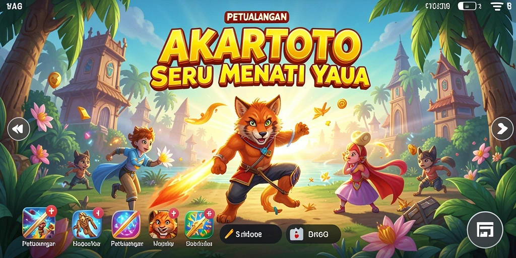 Tampilan gameplay AKARTOTO yang seru dan menantang.