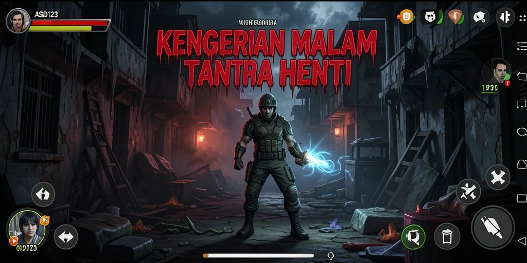 Screenshot gameplay ASD123 yang menampilkan suasana Horror yang menakutkan.