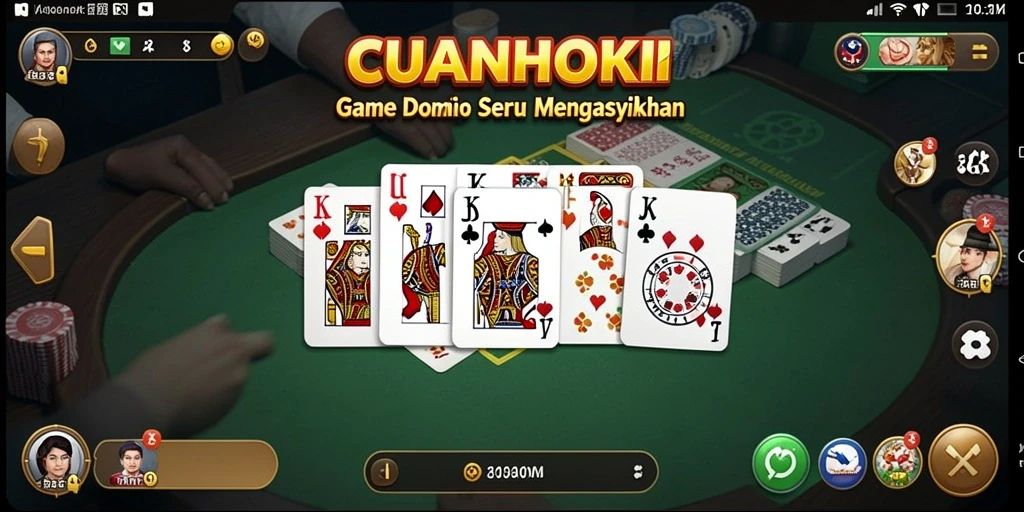 Tampilan gameplay seru dari CUANHOKI dengan aksi Domino yang menantang.