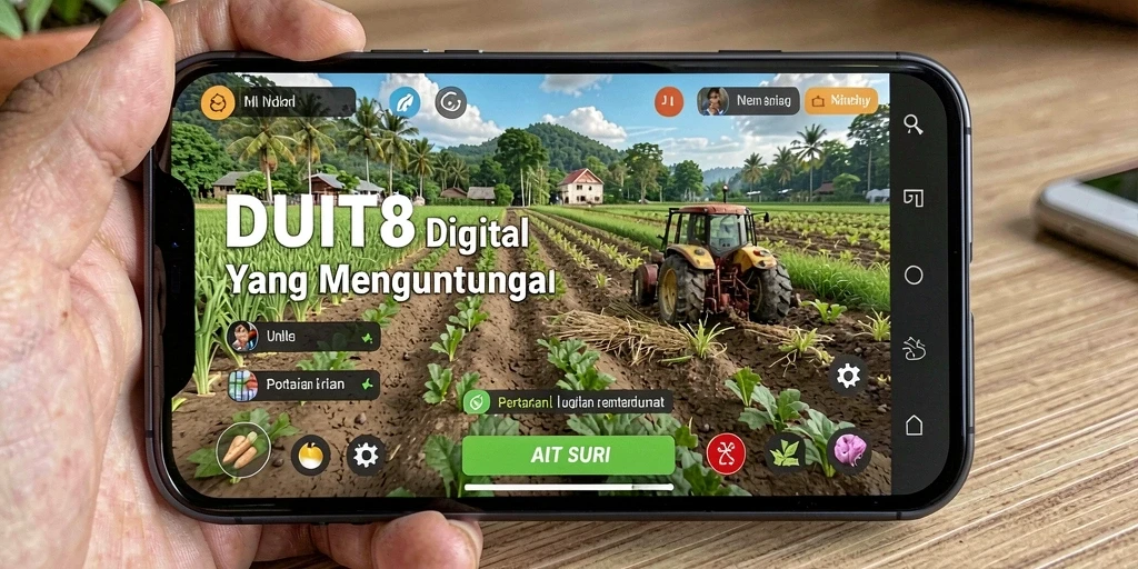 Gameplay seru dalam DUIT8 dengan pengalaman bertani yang menarik.