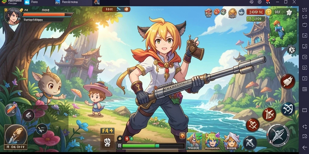 Tampilan gameplay FA99 dengan karakter anime yang dinamis dan seru.