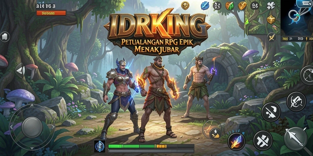 Screenshot IDRKING menampilkan pertarungan RPG yang mendebarkan.