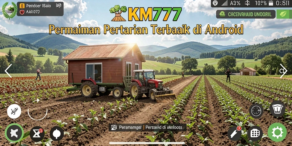 Screenshot gameplay KM777 menunjukkan aktivitas pertanian yang seru dan menarik.