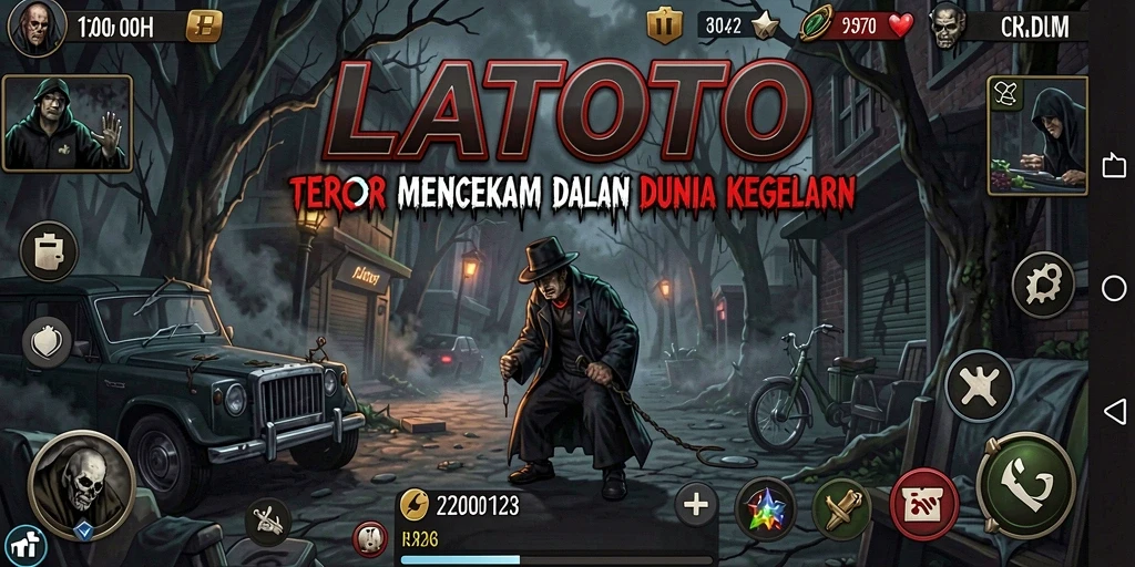 Screenshot gameplay LATOTO dengan suasana seram dan menegangkan.