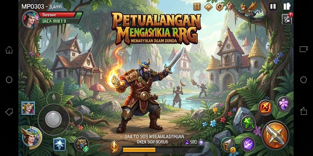 Screenshot utama MPO303 menunjukkan aksi mendebarkan dalam pertempuran RPG.