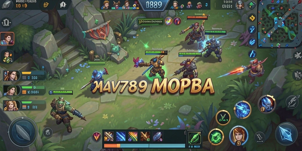 Tangkapan layar menunjukkan aksi intens dalam permainan MOBA.