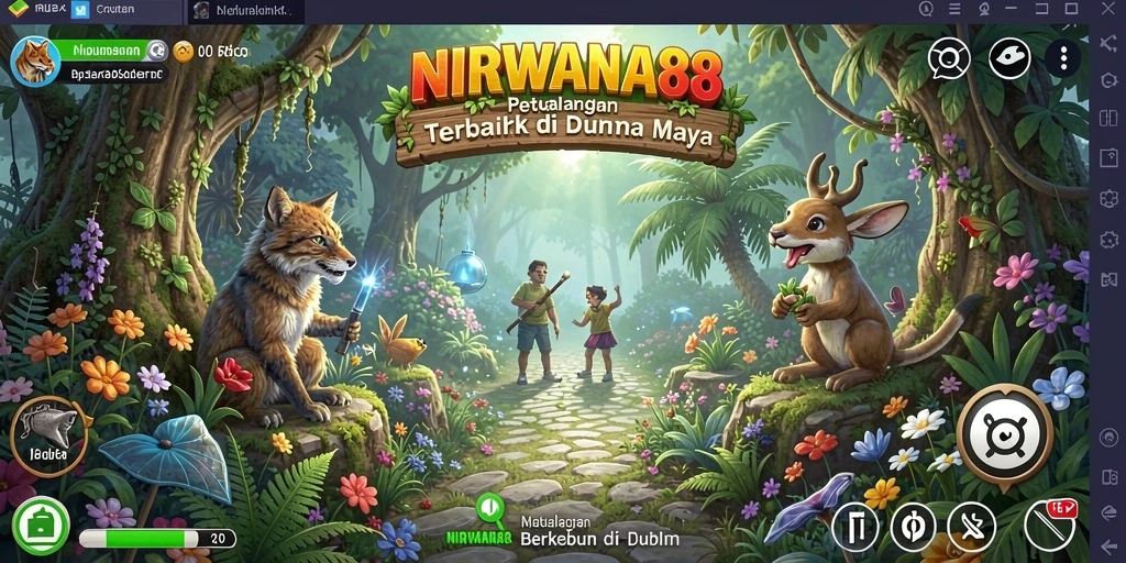 Tampilan gameplay NIRWANA88 yang colorful dan menarik saat bermain berkebun.