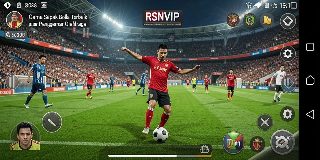 Tangkapan layar RSNVIP menunjukkan aksi seru dalam pertandingan sepak bola.