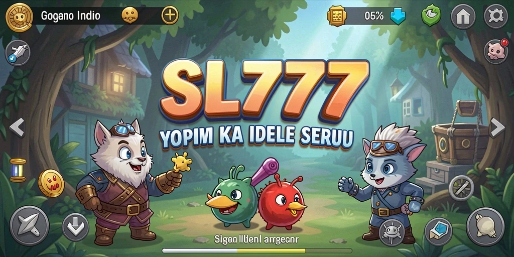 Screenshot gameplay SL777 menampilkan karakter yang bekerja otomatis dalam game Idle.