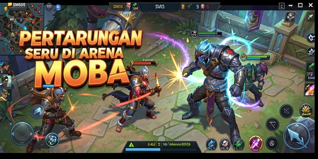 Gameplay seru dan mennapikan di arena MOBA SM605.