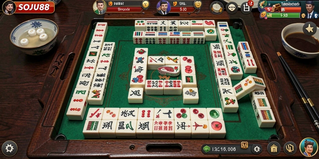 Tampilan gameplay menarik dari game Mahjong SOJU88.