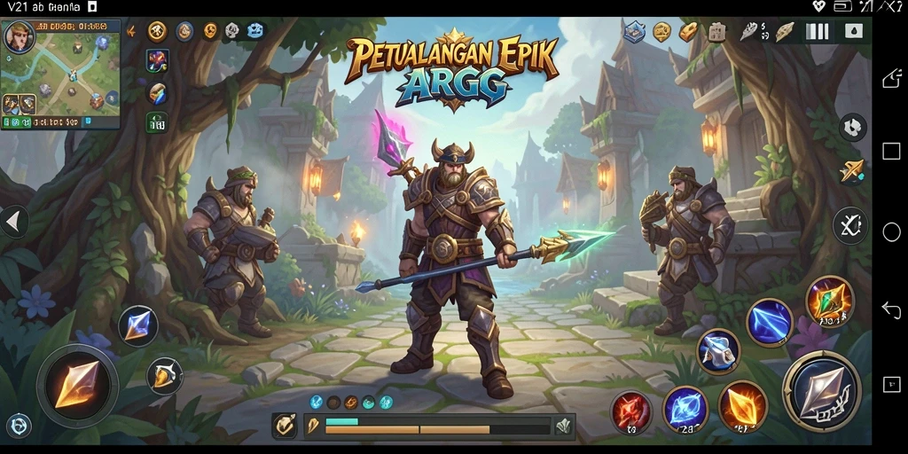 Gameplay V21 yang seru dan penuh aksi dalam dunia ARPG.