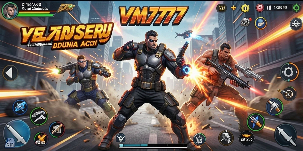 Screenshot gameplay VM777 dengan aksi seru pertarungan.