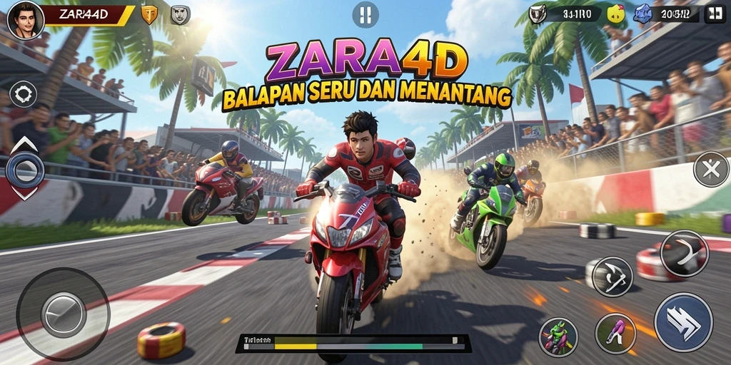 Tampilan gameplay ZARA4D yang intens dan memukau.